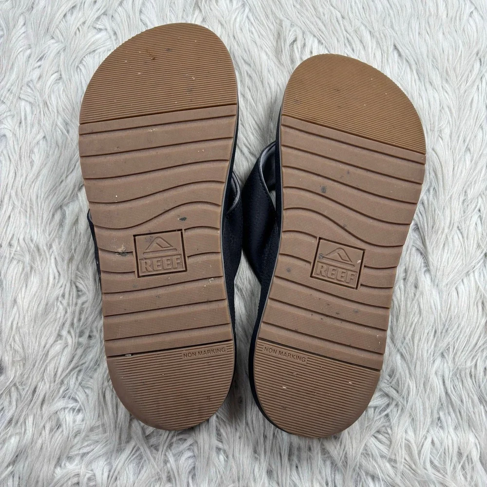 REEF Men's 12 Black Memory Foam Flip Flop Sandals Beach Resort Summer Classic